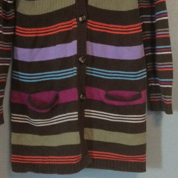 Hanna Andersson Girls Striped Long Hooded Sweater Sz 140 Us Sz 10 - Picture 5 of 8